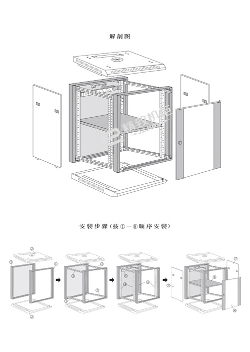 网络机柜组装结构图