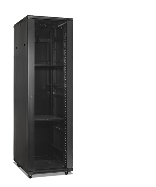 黑色玻璃门37U标准机柜
