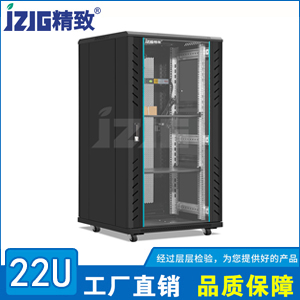 黑色玻璃门22U网络机柜尺寸