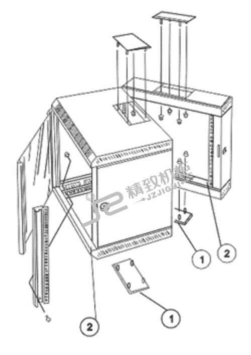 挂墙机柜组装结构图